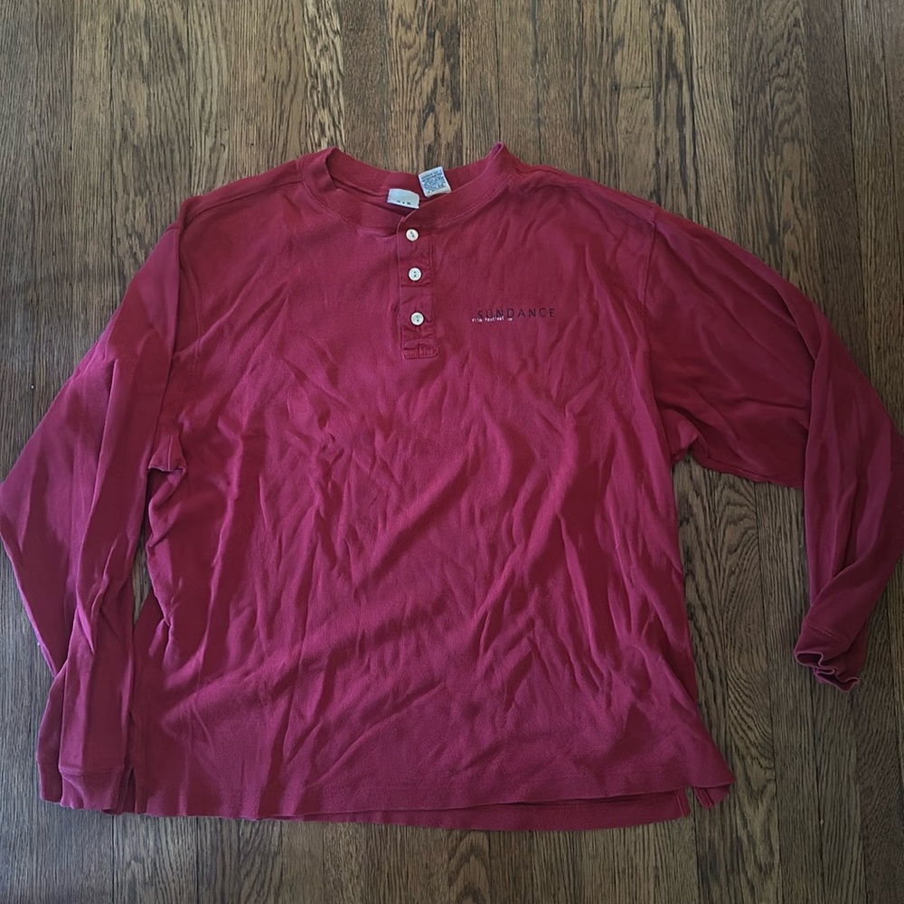 Sundance film festival 1996 100% cotton red long sleeve shirt